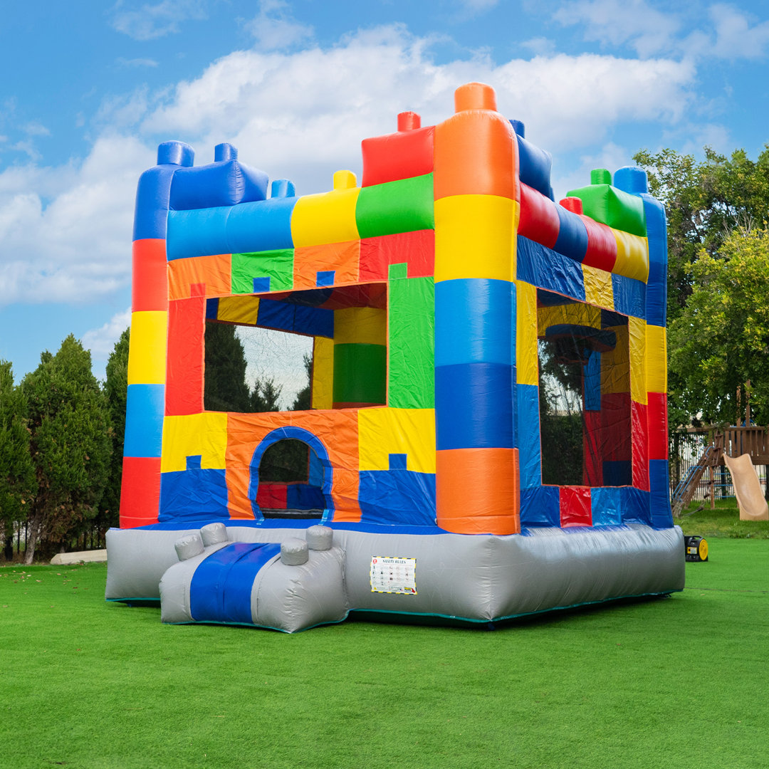 HeroKiddo Block Party 12.5' x 13' Bounce House with Air Blower